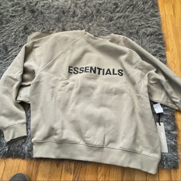 Essentials Fear of God Olive Crewneck, Size Large - Picture 5 of 5
